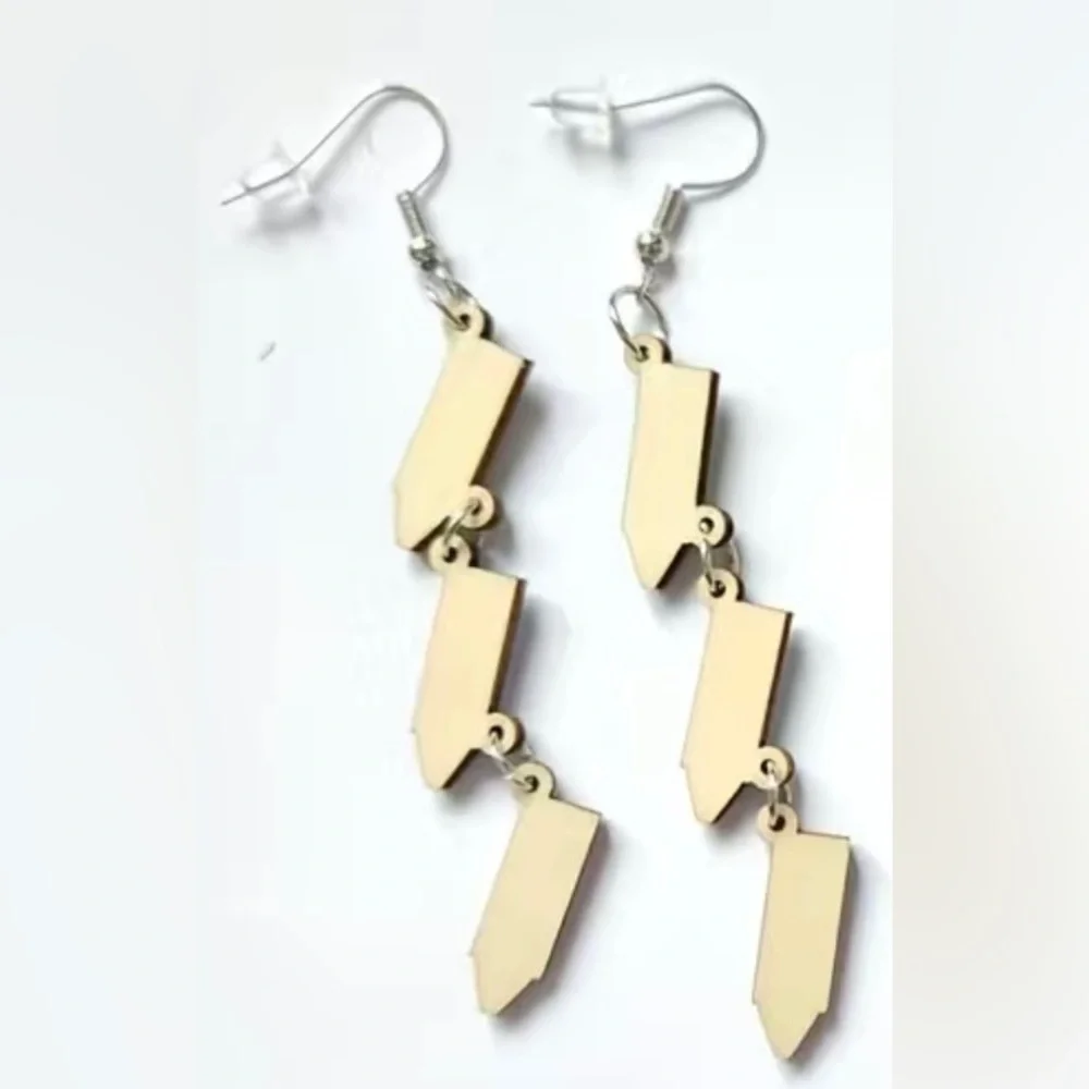 Cute Personality Pastel Colors Crayon Pendant Wooden Dangle Earrings Light Weigh